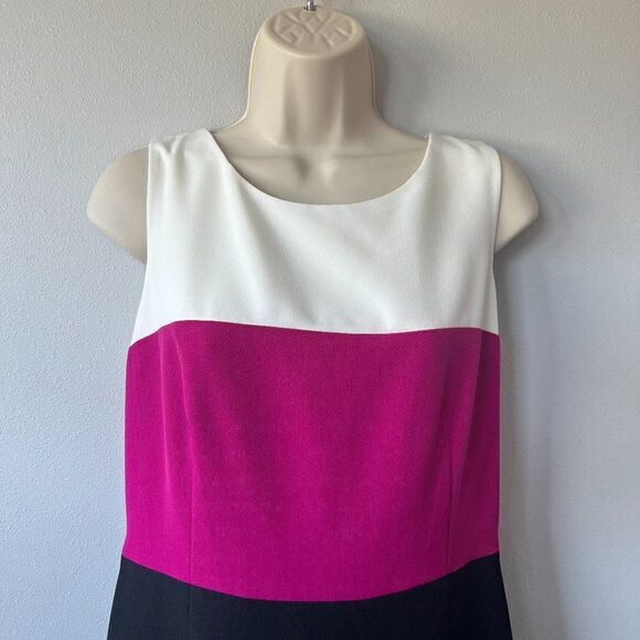 Kasper Colorblock Sheath Dress Size 8 - Picture 2 of 8